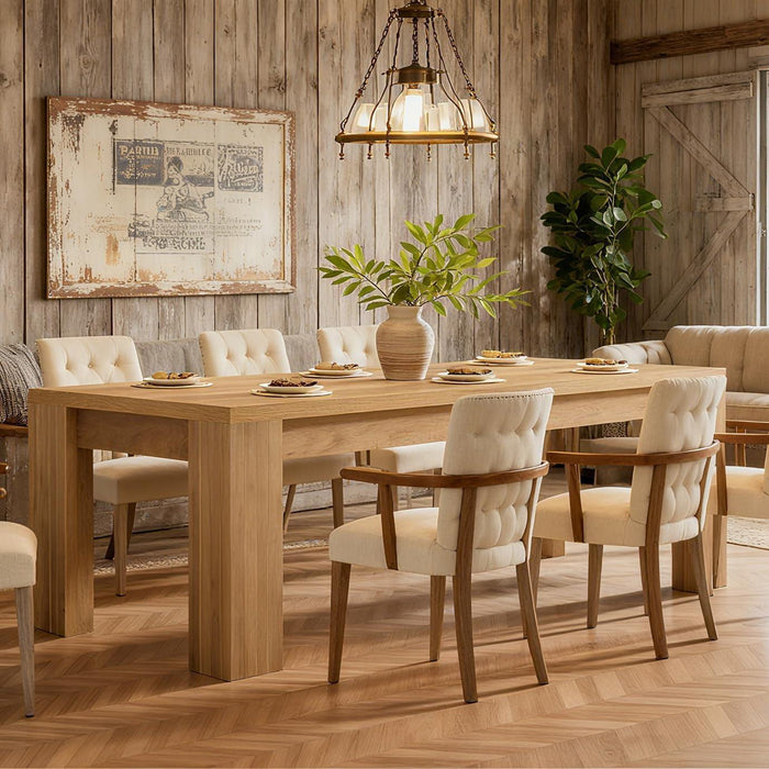 Dining Table for 6-8 People, 78.7-Inch Farmhouse Rectangular Kitchen Table with Heavy Duty Legs, Large Long Dining Room Furniture for Kitchen, Living Room, Rustic Brown