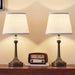 Touch Brown Table Lamp Set of 2 with USB C+A Ports-19.7''