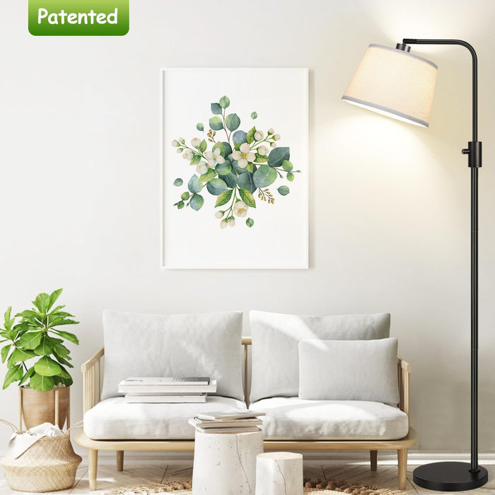 Black Dimmable Arc Floor Lamp TallStanding 1000Lumen