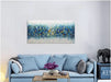Art,30X60Inch Colorful Knife Painted on Canvas Teal Blue Fantasy Abstract Paintings Seascape Artwork Modern Colorful Acrylic Wall Art Wood inside Framed Ready to Hang