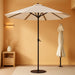 10FT Outdoor Patio Umbrella, Market Table Umbrella with Push Button Tilt and Crank, 8 Sturdy Fiberglass Ribs, UV Protection for Pool, Lawn, Deck, Backyard, Garden (Beige)
