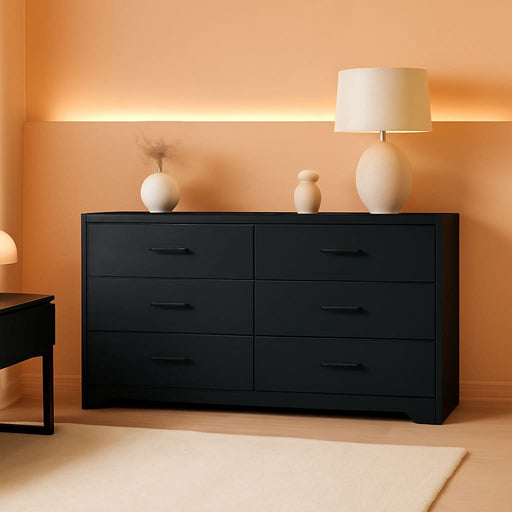 mainstays modern 6 drawer dresser Mainstays Ardent 6 Drawer Dresser, 53.75 inch Wide, White