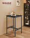 Bar Table, Small Kitchen Dining Table, High Top Pub Table, Height Cocktail Table for Living Room Party, Sturdy Metal Frame, 23.6 X 23.6 X 36.2 Inches for Narrow Spaces, Ebony Black and Black