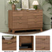 7 Drawer Fluted Dresser for Bedroom, Mid Century Modern Wooden Dresser with 7 Drawers, Dressers & Chests of Drawers with Metal Handle, TV Stand & Storage Organizer for Entryway, Hallway, Walnut