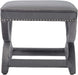 Expound Performance Velvet Upholstered Nailhead Trim Accent Ottoman in Gray