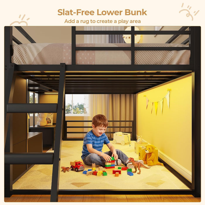 Black PremiumMetalConstruction Twin Over Twin Bunk Bed