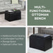 Designs4Comfort Accent Storage Ottoman 22.75" - Modern Foot Stool with Decorative Tray for Living Room, Dining Room, Office, Black Faux Leather