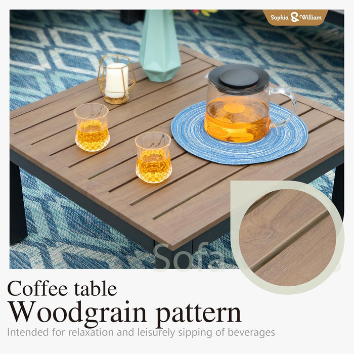 Outdoor Patio Furniture Set, Metal Sectional Sofa Set Patio Conversation Set with Cushions-2 X Single Sofa