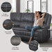 3-Seater Recliner Sofa, Manual Reclining Couch with Multi-Functional Middle Seat, Reclining Sofa for Living Room with Hidden Storage Space, Cup Holders, and Removable Console - Grey