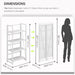 No Assembly Folding Bookshelf Storage Shelves 4 Tiers Vintage Bookcase Standing Racks Study Organizer Home Office (All White)