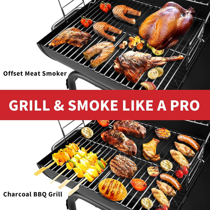 Barrel Charcoal Grill, Large Charcoal Grills with Side Shelf, Outdoor BBQ Grill,Perfect for Backyard Camping, Patio Parties and Picnics