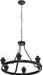 6-Light Farmhouse Chandelier Light Fixture Dining Room Lighting Fixtures Hanging Wagon Wheel Chandelier Kitchen Island Pendant Lights Modern Black Industrial Rustic Adjustable Height Metal