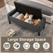 50" W Storage Ottoman Bench with Safety Hinge, Load up to 660 Lb Ottoman with Storage, Upholstered Tufted Entryway Bench with Seating for Living Room, Bedroom, Entryway, Dark Gray