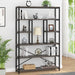 6 Tier Industrial Bookshelf for Bedroom Living Room Office, Dark Grey