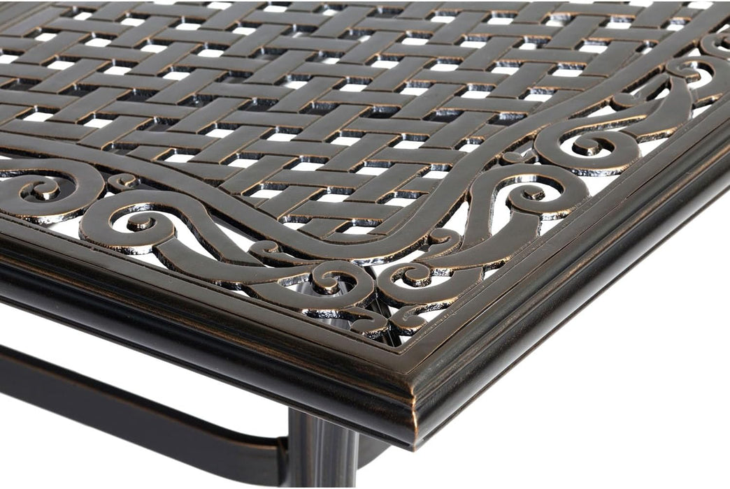 Manor 11-Piece Outdoor Dining Set with 4 Sling Swivel Rockers, 6 Stationary Chairs, and Rust Resistant Aluminum Rectangular Dining Table, Patio Dining Set for 10, Perfect for Patio or Backyard