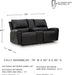 Glassmere Contemporary Leather Match Reclining Loveseat with Console, 2 Cup Holders and Storage, Black