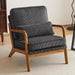 Corduroy Upholstered Accent Chair Dark Grey Lumbar