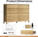 Oak 8 Drawer Dresser for Bedroom, 55" Wide Modern Wood Dresser