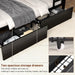 Bunk Bed with Reversible Foldable Desk,Upper Bunk Storage and 2 Storage Drawers Twin XL Bunk Bed with LED Lights and Charging Station,Bunk Beds with Safety Guardrail & 4 Hooks,Space-Saving, Black