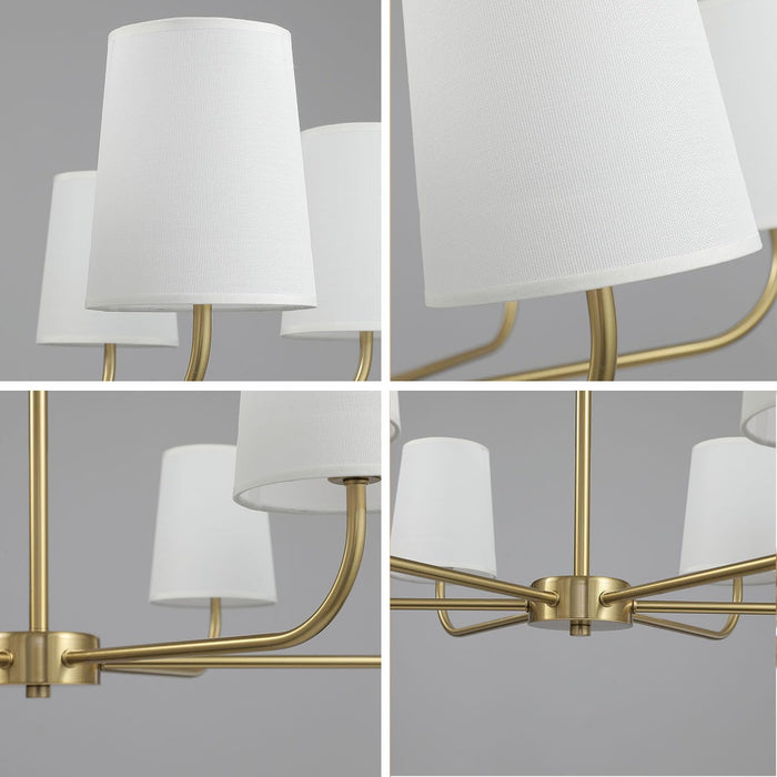 Brushed Gold Contemporary Pendant Chandelier 6 Lights