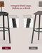 VASAGLE Bar Stools Set of 2, Barstools 29.7 Inches with Back, Modern Basic | Bar Height Stools, Bar Chairs, Steel Frame, Easy Assembly, Rustic Brown and Black, BARNET Collection ULBC069B81