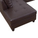 Modern Faux Leather Sectional Couch and Sofa Set, L Shaped Sectional Sofa, Living Room Furniture Sets, Brown(No Ottoman)