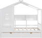 White Twin HouseShaped Bed Frame With StorageSpace