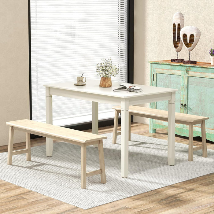 White Rectangular Dining Table 48x29 Inches Compact