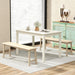 White Rectangular Dining Table 48x29 Inches Compact