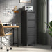 4 Drawer Mobile File Cabinet with Lock,Black Metal Filing Cabinets