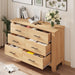 Dresser for Bedroom, 47 Inch Wide Wood Chest of Drawers, Large Storage Organizer with Deep Drawers & Stable Legs, Modern Farmhouse Dresser for Living Room, Entryway, Natural