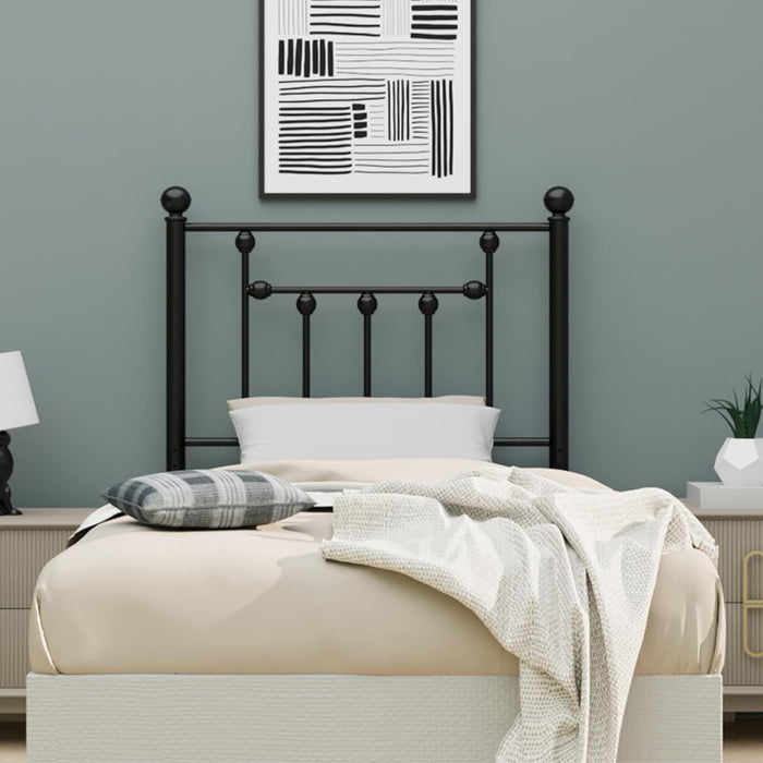 Victorian Twin Size Metal Bed Frame Height Adjustable Headboard Only, Wrought Iron Black Farmhouse Bed Frame Headboard, Easy Assembly, Short Clearance, Tall or Low Setting