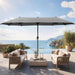13 Ft Large Double-Sided Twin Patio Umbrella, Outdoor Market Umbrella with Crank Handle, Powerful UV Protective, Smoky Gray