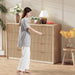Fluted 8 Drawer Dresser for Bedroom, Wide Chest of Drawers for Closet and Bedroom Storage, Dresser Storage for Living Room