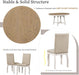 TREXM 5-Piece Farmhouse Dining Table Set Wood round Extendable Dining Table and 4 Upholstered Dining Chairs (Oak Natural Wood + Antique White)