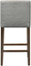 Counter Height Bar Stools Set of 3, 27" H Seat Height Upholstered Barstools, Fabric in Fog Grey
