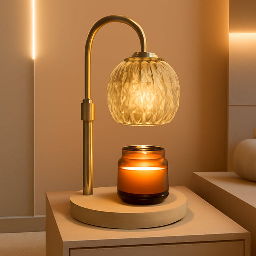 Candle Warmer Lamp with Timer Dimmer,Adjustable Height Wax Melting Lamp for Jar Candles, Aesthetic Vintage Home Decor for New House Warming, Gift for Women Birthday Christmas (Gold)
