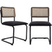 Set of 2 Black Rattan Dining Chairs