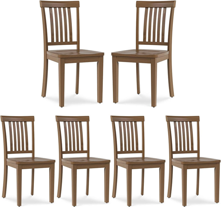 Wooden Dining Room Chairs Set of 6, Spindle High Back Windsor Kitchen Side Chair, Farmhouse Dining Chairs for Kitchen, Dining Room, Light Brown