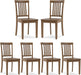 Wooden Dining Room Chairs Set of 6, Spindle High Back Windsor Kitchen Side Chair, Farmhouse Dining Chairs for Kitchen, Dining Room, Light Brown