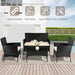 Patio Furniture Set 4 Pieces Outdoor Rattan Chair Wicker Sofa Garden Conversation Bistro Sets for Yard,Pool or Backyard