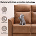 Mnul Loveset Recliner Sof, Wll-Hugger 2 Set Reclining Love Set Couches, Lethire Reclining Sof Set, Double Seter Recliner Chir for Living Room, Office, prtment, Brown