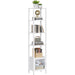 6 Tier  and Bookshelf, Narrow Book Shelf with Door for Small Space, for Living Room, Office, Study, Entryway, White BS03BW006