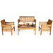 4 Pieces Outdoor Acacia Wood Sofa Furniture Set