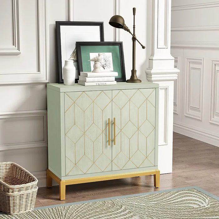 32" Accent Cabinet with Gold Trim