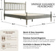 Queen Size Bed Frame, Solid Wood Platform Bed with Headboard & Footboard, Central Metal Legs, 12 Sturdy Slatted Base, Anti-Noise & Slip-Free, No Box Spring Needed, Weathered Gray Oak Finish WCQ-34
