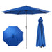 9FT Outdoor Patio Umbrella with Push Button Tilt and Crank Handle, Market Umbrella with 8 Sturdy Umbrella Ribs, UV Protection, Waterproof, Blue