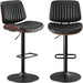 Bar Stools Set of 1, Adjustable Counter Height Bar Chairs 26"-34.5" with Swivel & Footrest, Modern Faux Leather Barstools for Kitchen Island, Dining Room,Pub,Black