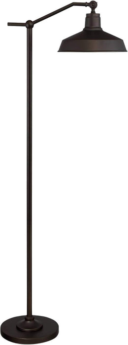 Kayne Rustic Farmhouse Floor Lamp Standing 61" Tall Satin Bronze Metal Downbridge Shade for Living Room Reading Bedroom Office House Home Decor