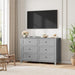 6 Drawer Dresser for Bedroom, Grey Modern Large Chest